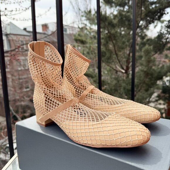 Jeffrey Campbell Magic Hour Mesh Heels Ballet Mary Jane Strap Cream Womens 8.5 - Picture 6 of 15